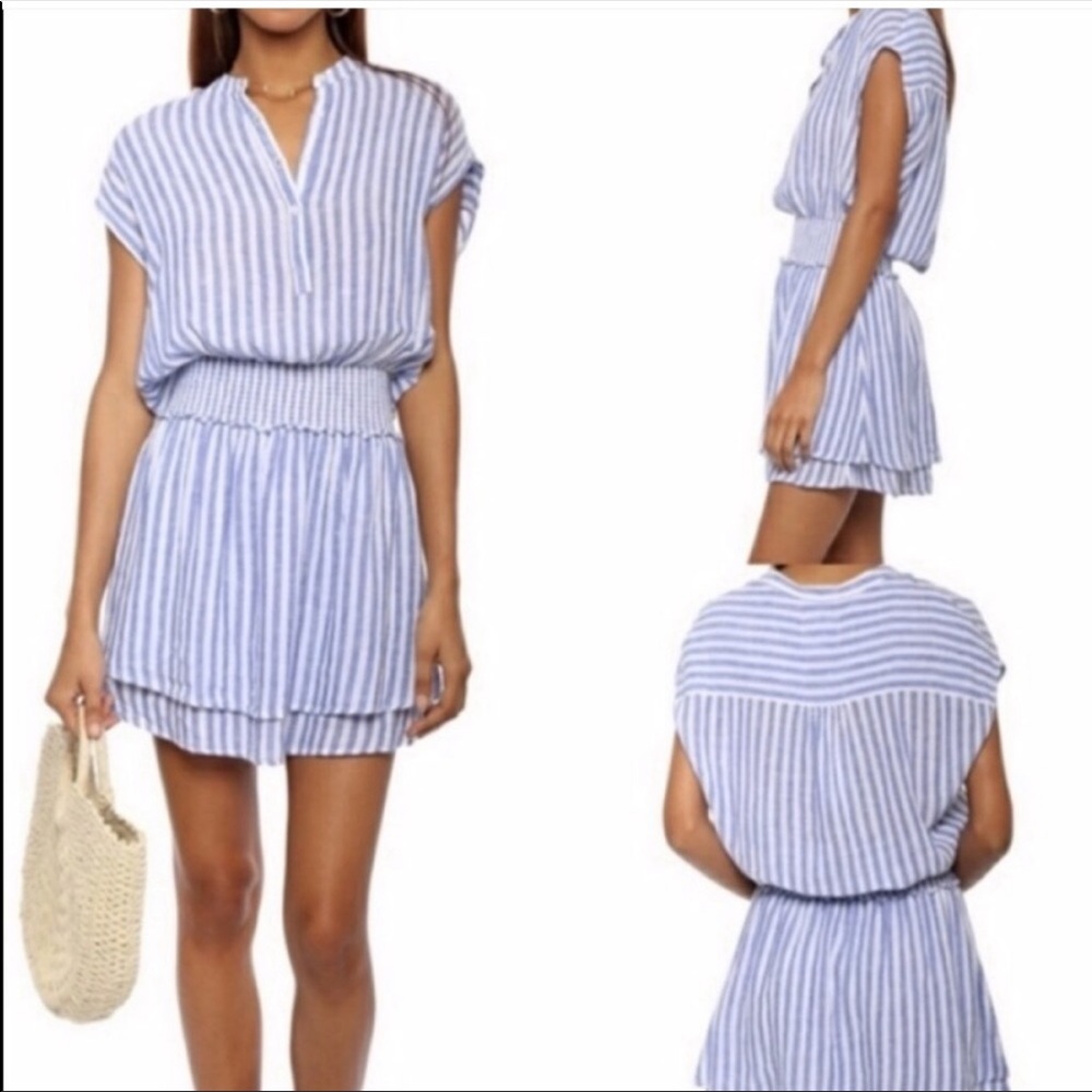 NWOT RAILS LINEN BLUE AND WHITE STRIPED MINI DRESS